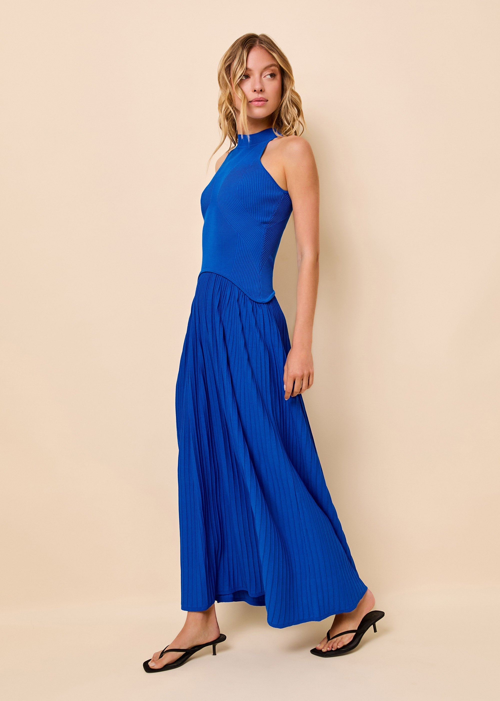 Isola Dress Ribbed Olympian Blue
